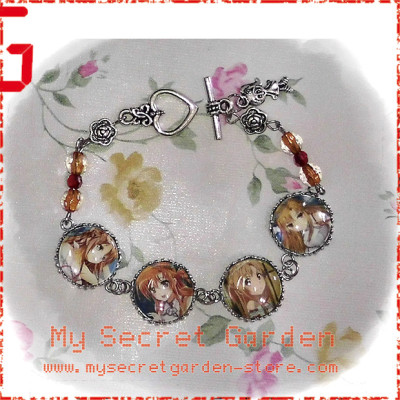 Sword Art Online ソードアート・オンライ Asuna Yuuki anime Cabochon Bracelet  Sword Art Online ソードアート・オンライ Asuna Yuuki anime Cabochon Bracelet